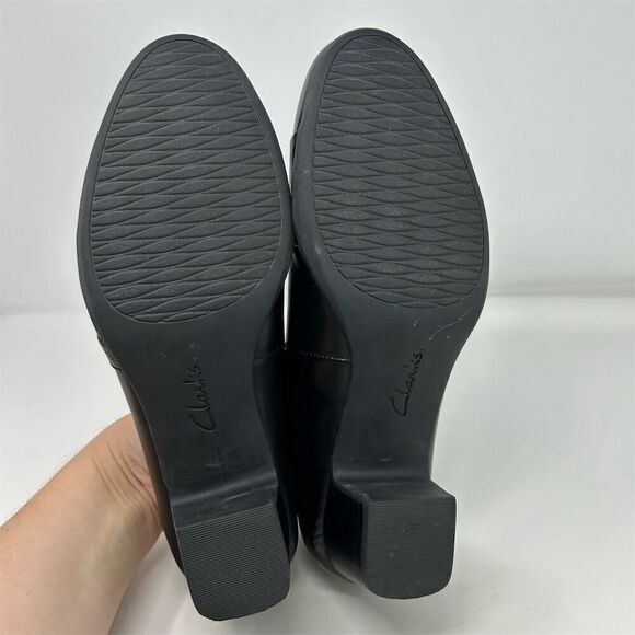 Clarks Unstructured Black Leather Slip-On Comfort Loafers Size 11 Casual Comfort - Picture 9 of 15